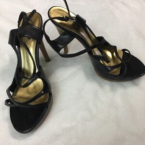 Qupid Black 5" Stiletto Slingback Heels Size 8